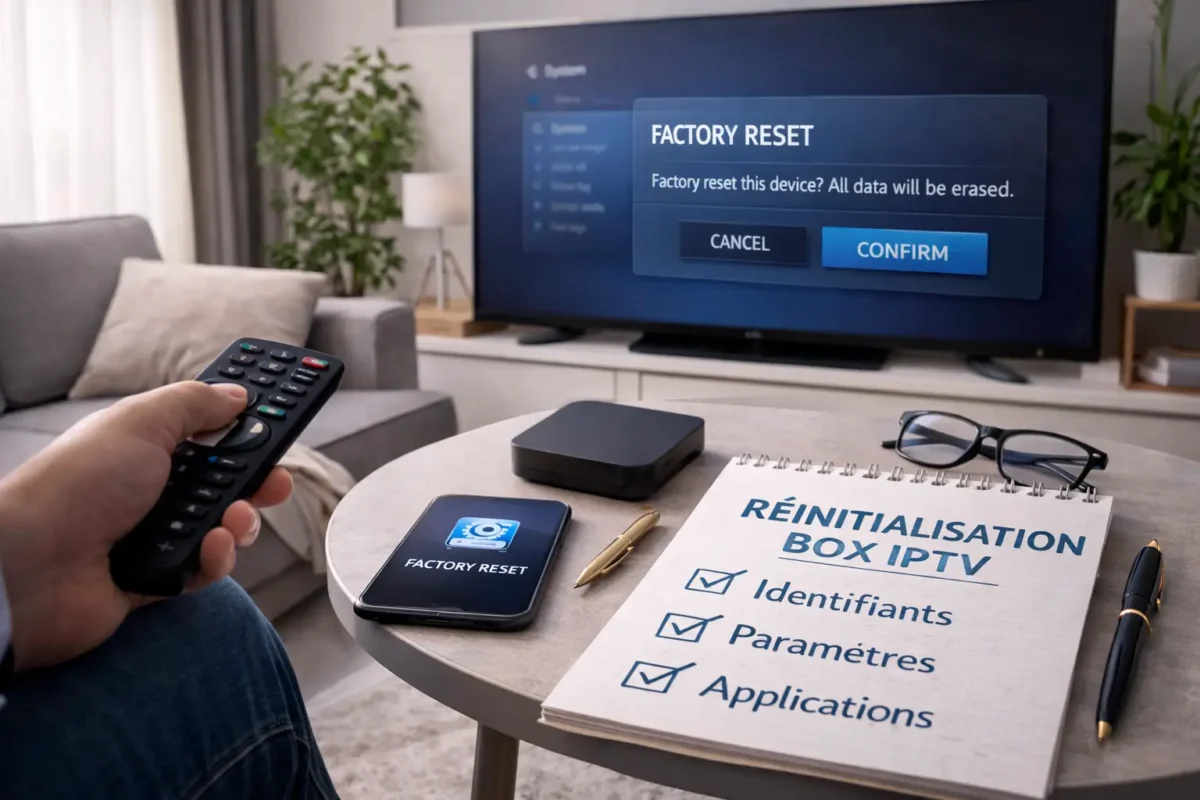 réinitialiser une box iptv